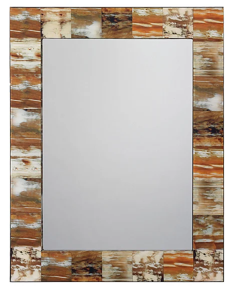 Jamie Young Jamie Young Medium Rectangular Wall Rectangle Mirror in Natural Faux Horn 7RECT-MDFHO
