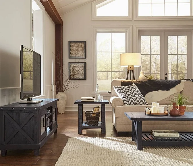 Modus Furniture Yosemite 3-Piece Occasional Living Room Set in Café