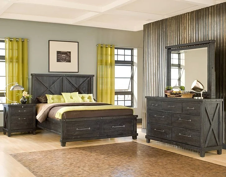 Modus Yosemite 4-Piece Storage Bedroom Set in Cafe