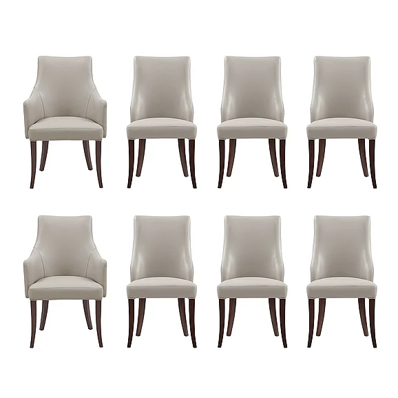 Manhattan Comfort Connie 8-Piece Dining Chair Set in Light Gray 8-DC095-LG