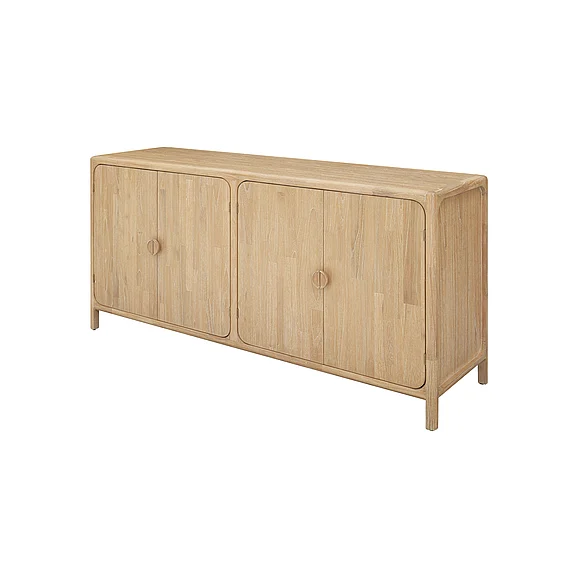 NPD Hansville Sideboard 4 Doors w/ 2 Inner Drawers, Natural Whitewash 8000089