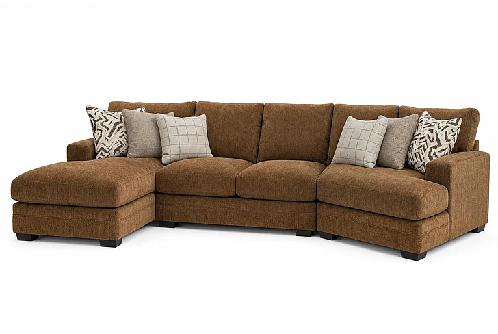 Corinthian 8000 Bonita 3pc Sectional Set in Luxor Bison