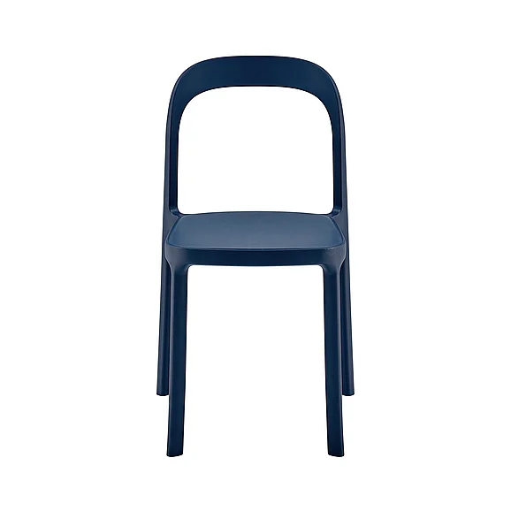 Euro Style Lance Stackable Side Chair in Blue Polypropylene (Set of 2) 80072-BLU