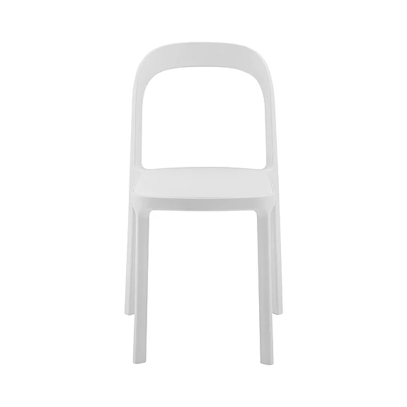Euro Style Lance Stackable Side Chair in White Polypropylene (Set of 2) 80072-WHT