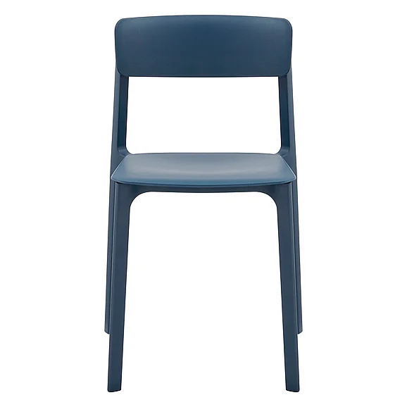 Euro Style Tibo Stackable Side Chair in Blue Polypropylene (Set of 2) 80074-BLU