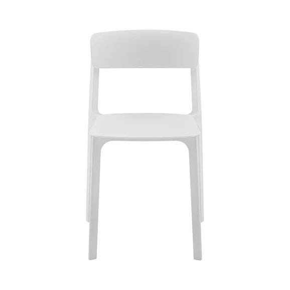 Euro Style Tibo Stackable Side Chair in White Polypropylene (Set of 2) 80074-WHT