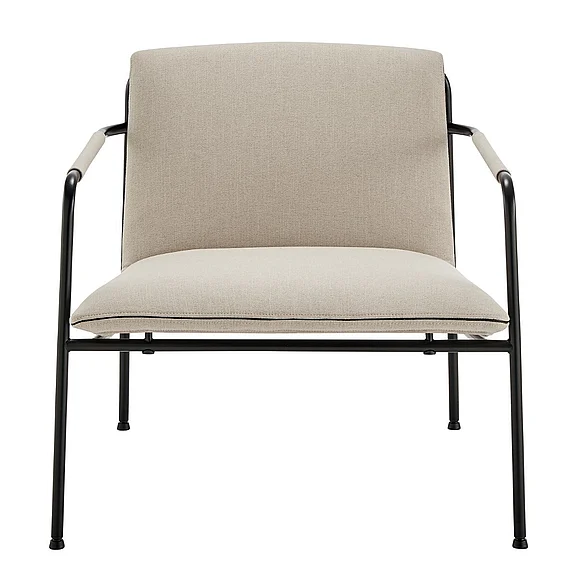 Euro Style Ludvig Lounge Chair in Tan Fabric with Black Frame 80080TAN