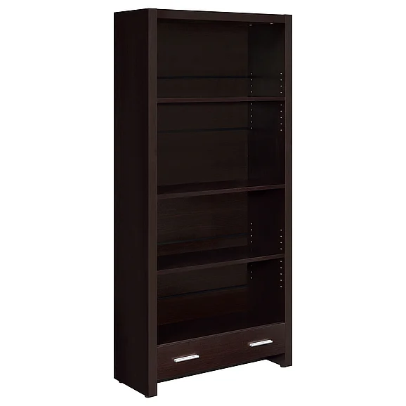 Coaster Skylar 5-shelf Bookcase with Storage Drawer Cappuccino in Cappuccino 800905