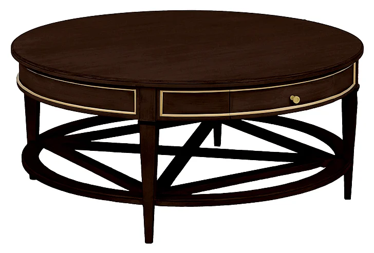 Fairfield Chair Matteo Linea Round One Drawer Cocktail Table in Cafe Mocha 8010-CT-M