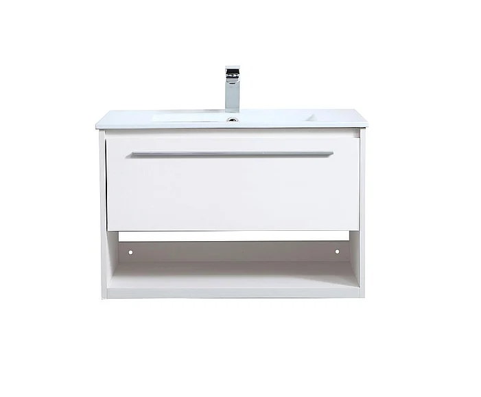 Elegant 30 In. Single Bathroom Floating Vanity in White VF43030WH CLOSEOUT