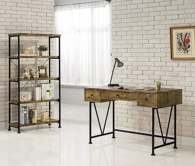 Coaster Analiese 2pc Home Office Set in Rustic Nutmeg