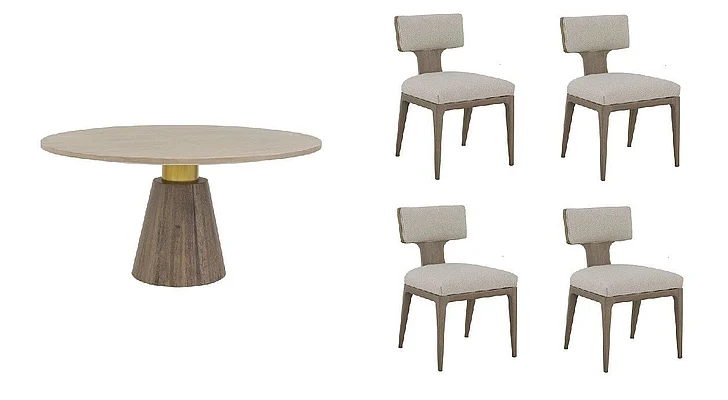 Fairfield Chair Everett 5pc Dining Table Set in Biscotti
