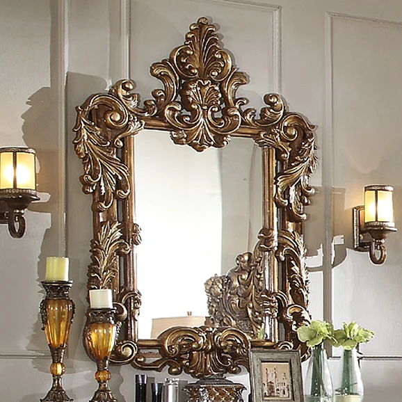 Homey Design HD-8018 Mirror in Brown HD-M8018