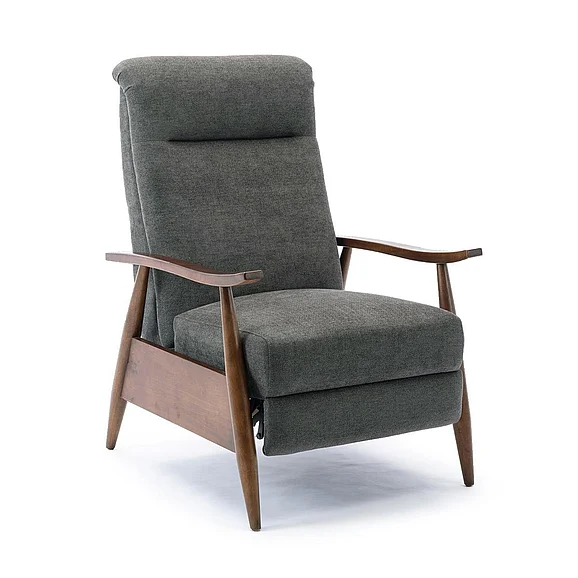 Comfort Pointe Soren Wood Arm Push Back Recliner - Charcoal 8022-26