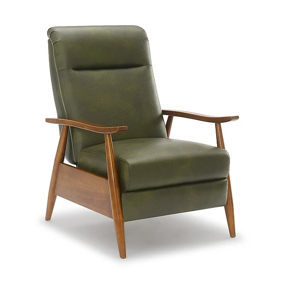 Comfort Pointe Solaris Wood Arm Push Back Recliner - Fern Green 8022-33