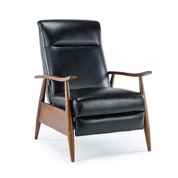 Comfort Pointe Solaris Wood Arm Push Back Recliner - Black 8022-50