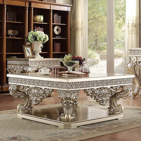 Homey Design HD-8022 Coffee Table in Belle Silver HD-C8022
