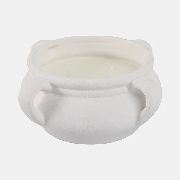 Sagebrook Home 7" 12.5 Oz Sea Salt & Bergamot Bowl Candle, White 80398-01