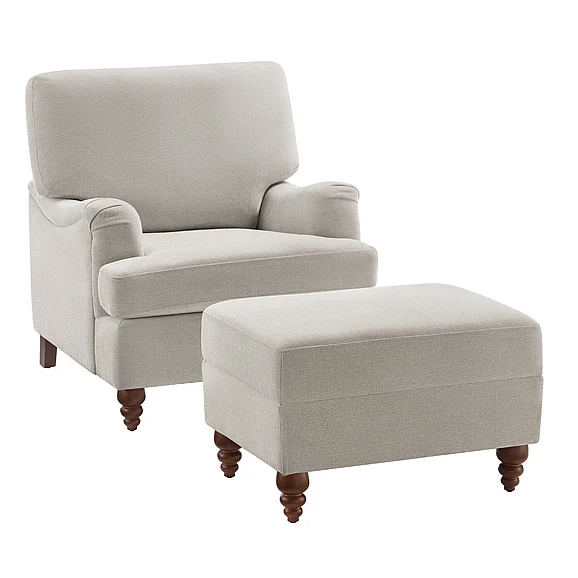 Comfort Pointe Clarendon Sea Oat Chair and Ottoman 8040-07-OT SET