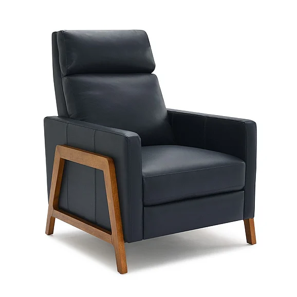 Comfort Pointe Reed Leather Push Back Recliner - Midnight Blue 8051-14L