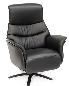 Hjort Knudsen 8051 Superior Swivel Recliner in Semi Black 8051/LF3M/374/SBSBlack (Large)