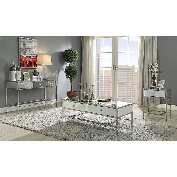 ACME Weigela Coffee Table in Mirrored & Chrome Finish 80555