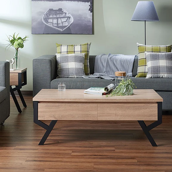 ACME Kalina Coffee Table in Rustic Natural & Black Finish 80585