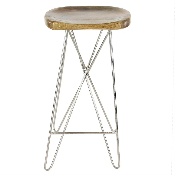 UMA Brown Mango Wood Bar Stool, 16" x 16" x 30" | 80596 CLOSEOUT