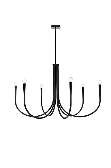 Elegant Layne 42 In. Chandelier in Black LD722D42BK