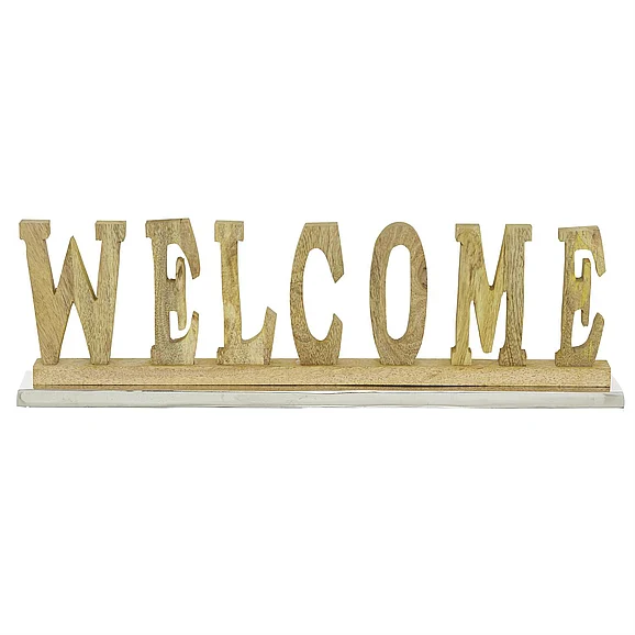 UMA Brown Mango Wood Natural Decorative Sign, 6 " x 21 " x 2 " | 80774