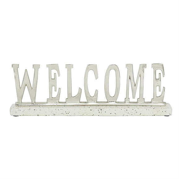UMA Silver Aluminum Metal Welcome Decorative Sign, 21" x 2" x 7" | 80797 CLOSEOUT