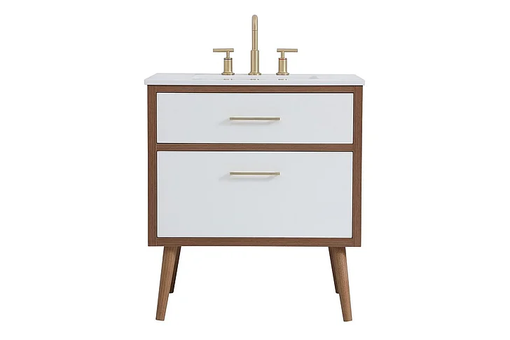 Elegant 30 In. Bathroom Vanity in White VF41030WH CLOSEOUT