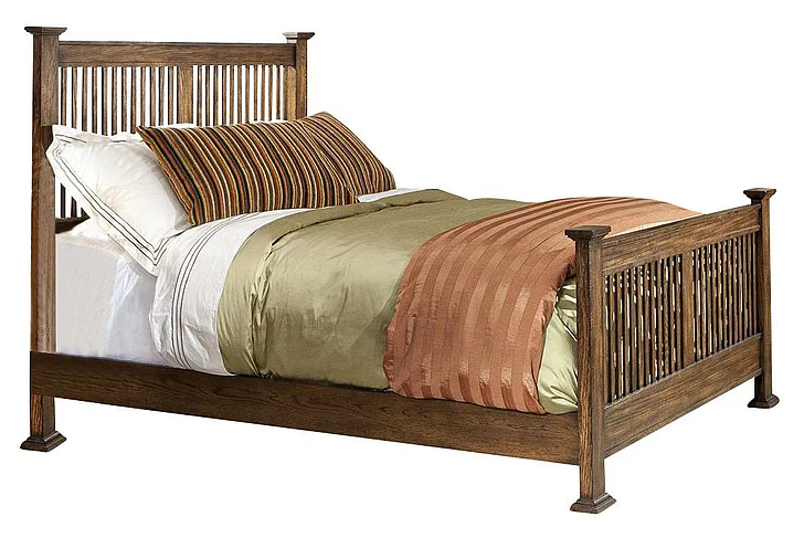 Intercon Furniture Oak Park King Slat Bed in Mission