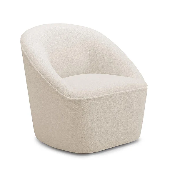 Comfort Pointe Andria Boucle Swivel Chair - Milky White 8086-06