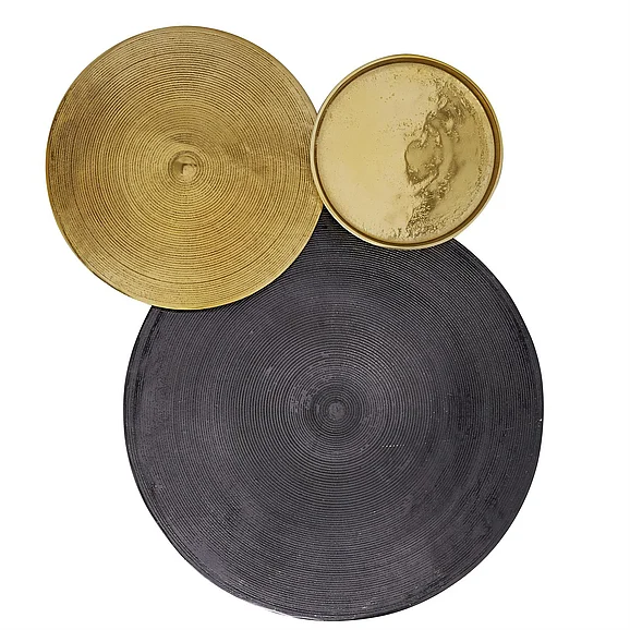 UMA Black Aluminum Metal Plate Radial Home Wall Decor, 19" x 4" x 26" | 80865 CLOSEOUT