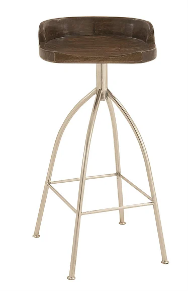 UMA Dark Brown Metal Bar Stool, 16" x 12" x 33" | 80907