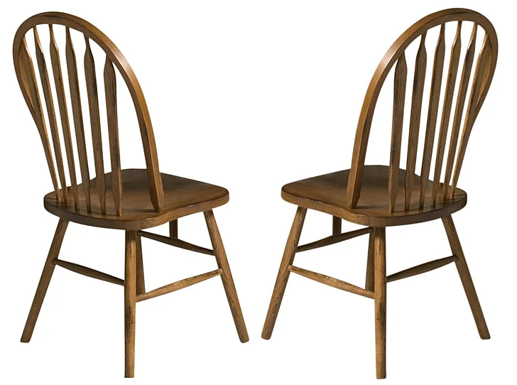 Intercon Furniture Classic Oak Plain Arrow Back Side Chair in Burnished Rustic (Set of 2)