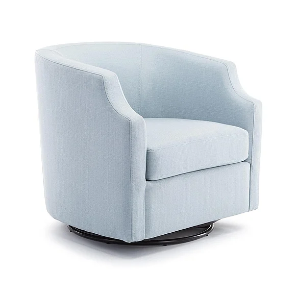 Comfort Pointe Infinity Sky Blue Swivel Glider Barrel Chair 8092-06