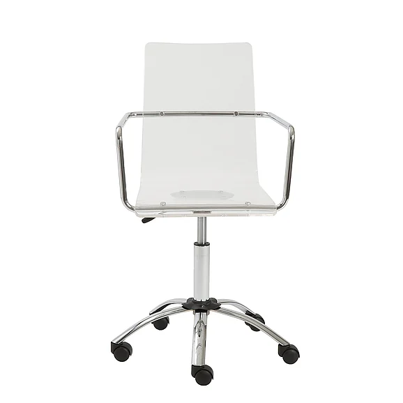 Euro Style Chloe Office Chair in Clear with Chromed Steel Base 80943CLR CLOSEOUT