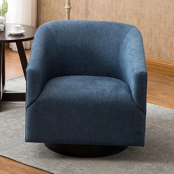 Comfort Pointe Geneva Cadet Blue Wood Base Swivel Chair 8095-13