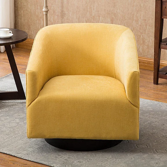 Comfort Pointe Geneva Goldenrod Wood Base Swivel Chair 8095-46