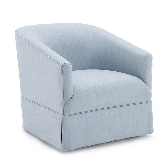 Comfort Pointe Elm Sky Blue Skirted Swivel Chair 8099-06