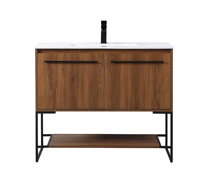Elegant 40 In. Single Bathroom Vanity in Walnut Brown VF42040WB CLOSEOUT