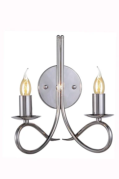 Elegant Lyndon 2 Light Polished Nickel Wall Sconce 1452W9PN