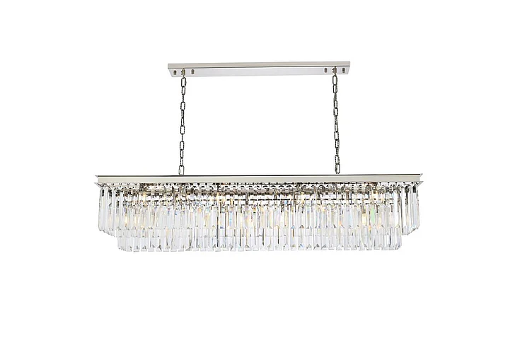 Elegant Sydney 12 Light Polished Nickel Chandelier Clear Royal Cut Crystal 1232D60PN/RC