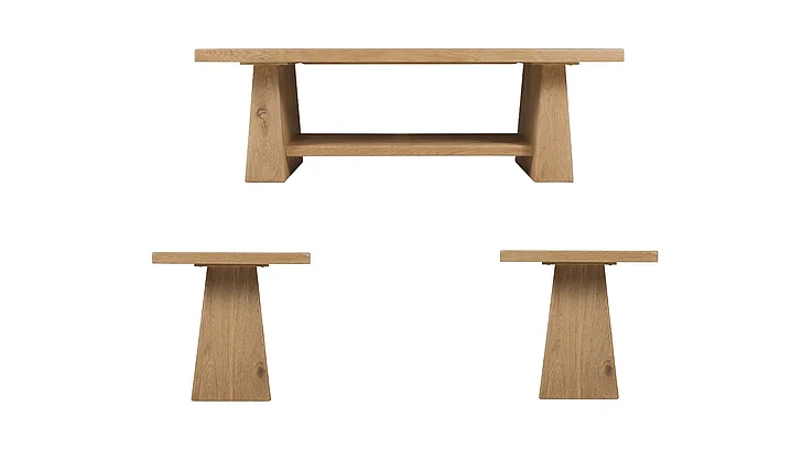 Hooker Furniture Driftwood 3pc Rectangular Occasional Table Set in Light Wood