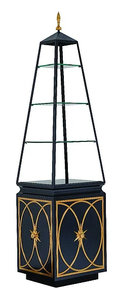 Maitland-Smith Cleopatra's Needle - Etagere in Textured Black Lacquer 8109-53 CLOSEOUT