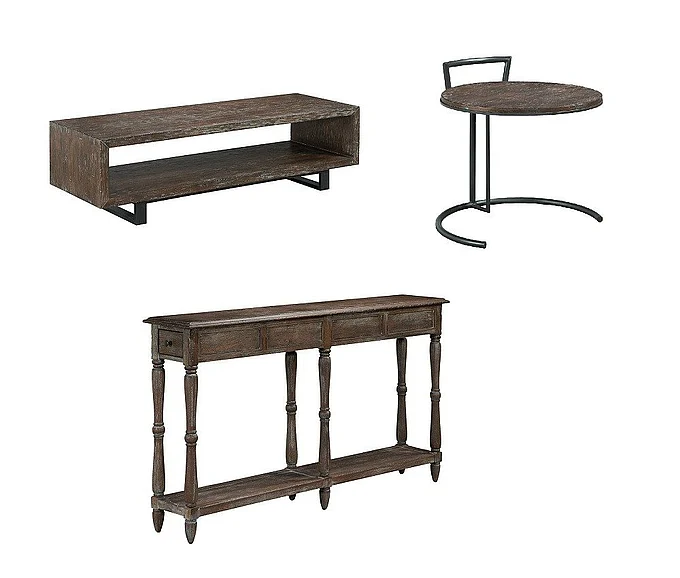 Fairfield Chair Rustique 3pc Cocktail Table Set in Rustique