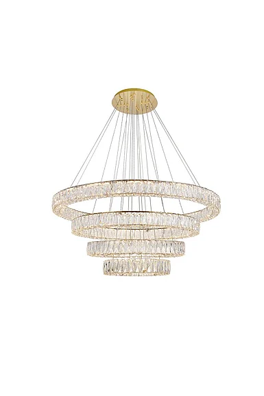 Elegant Monroe Integrated Led Chip Light Gold Chandelier Clear Royal Cut Crystal 3503G41G