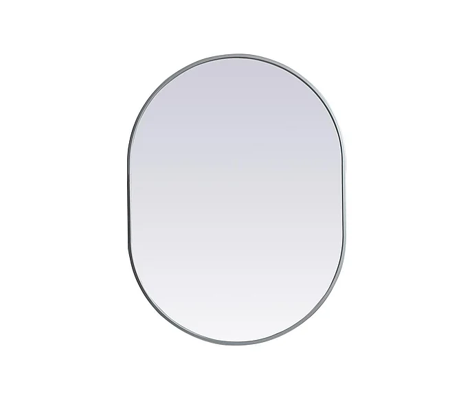 Elegant Metal Frame Oval Mirror 27X36 In. in Silver MR2A2736SIL